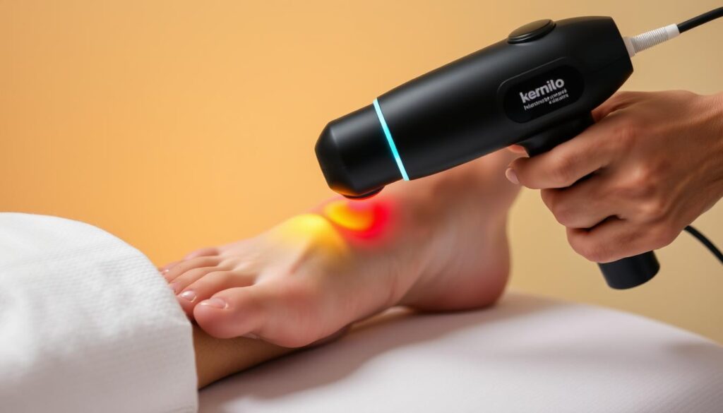 beneficios pistola de masaje fascitis plantar