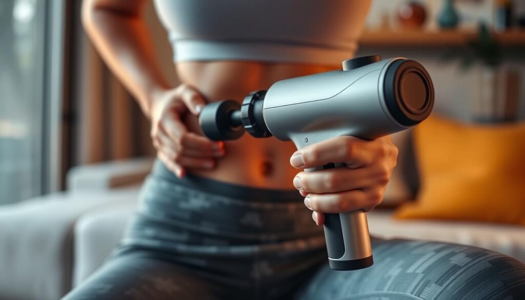 pistola de masaje después del ejercicio