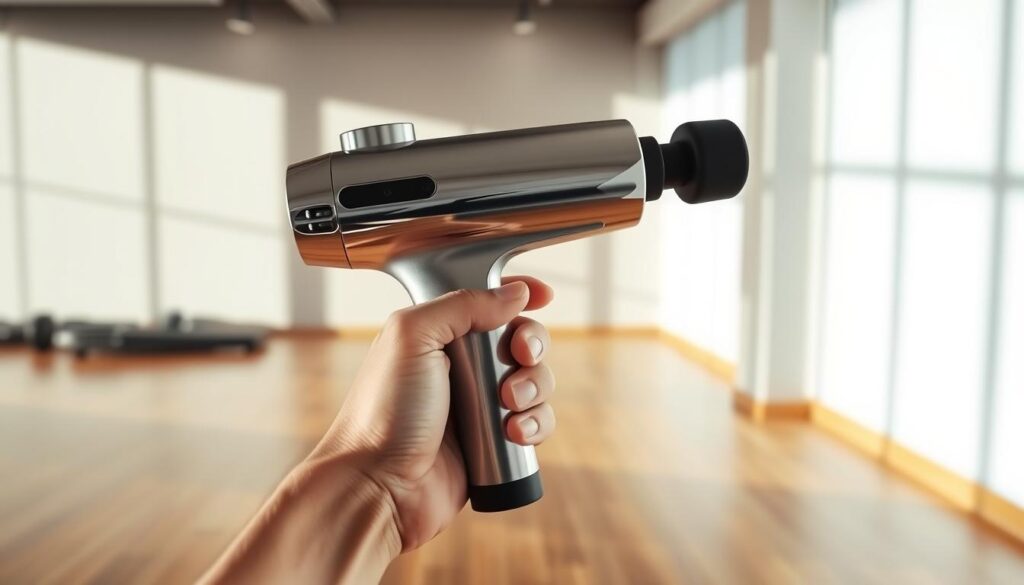 pistola de masaje después del ejercicio